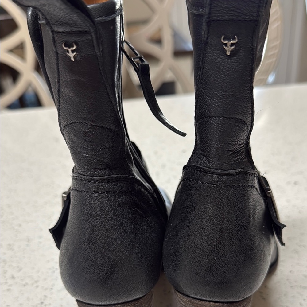 Trask Black Combat & Moto Boots Premium Leather Style - Picture 6 of 16